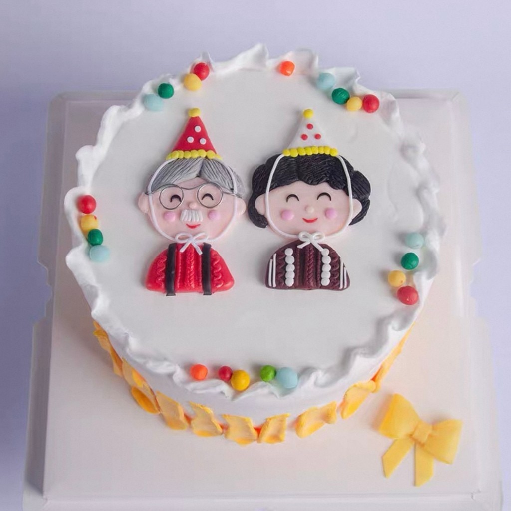 (HARGA 1PCS) CAKE TOPPER EDISI OMA DAN OPA KAKEK NENEK PAPA MAMA BAHAN SILIKON CLAY tusukan dekorasi