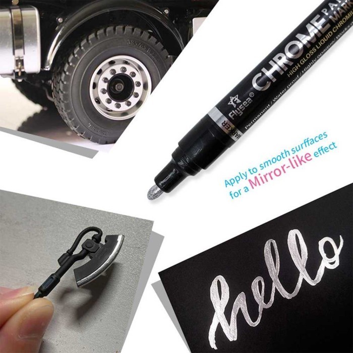 

[New Arrival] JFactory Spidol Permanen Maker Metallic Chrome Tahan Air Berkualitas - Silver 3 mm