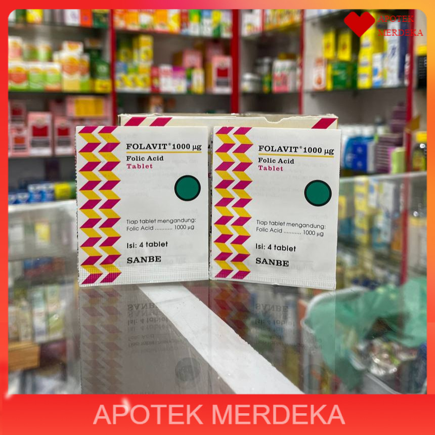 FOLAVIT 1000mg 1 Strip 4 Tablet - Vitamin Ibu Hamil - Vitamin Ibu Menyusui - Promil - Penderita Anem