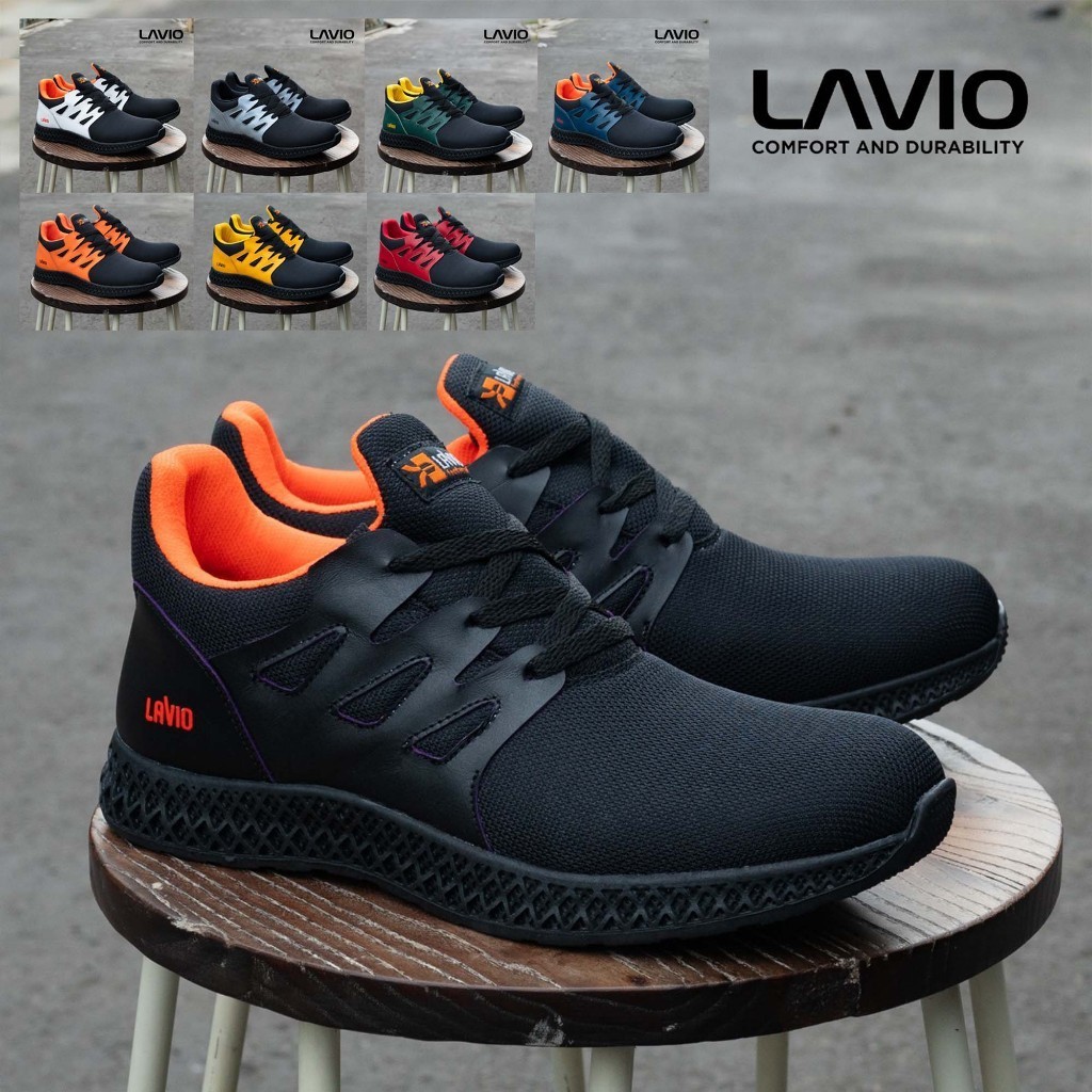 Sepatu Sneakers Sporty Safety Pria Original Branded Keren Lavio Kujaku Ujung Besi