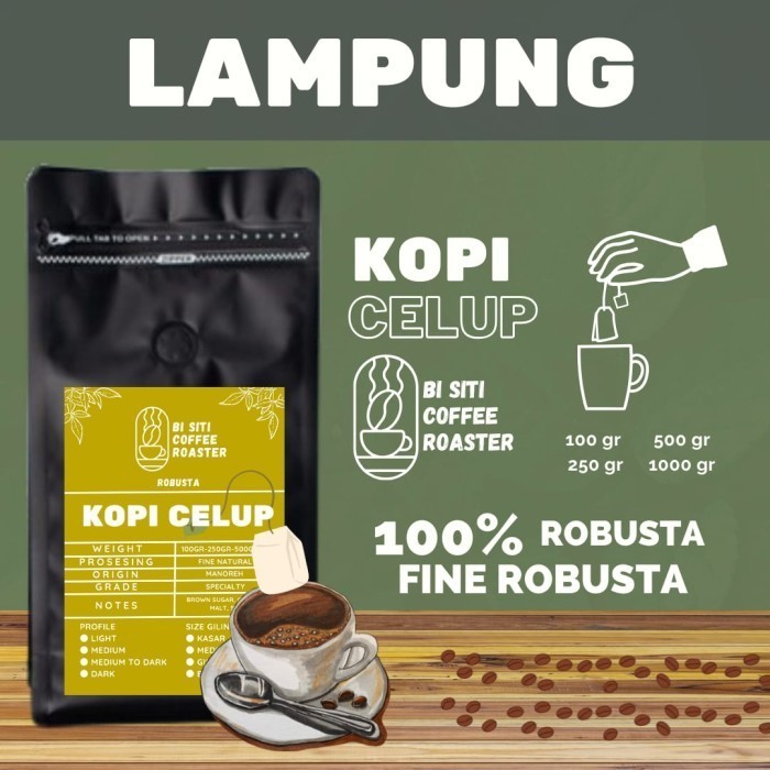 KOPI CELUP ROBUSTA LAMPUNG  | BIJI KOPI SANGRAI ROASTED BEANS