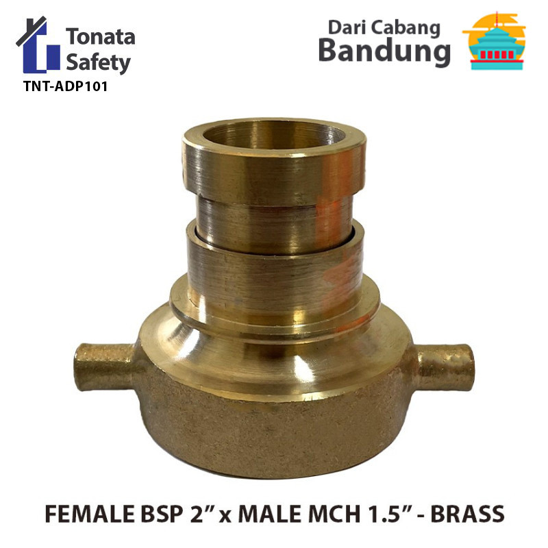 Adaptor Reducer Female BSP 2" x Male Machino 1.5" - Brass