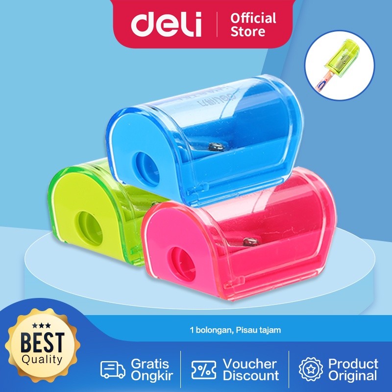 

Deli Rautan Pensil 1 lubang 7mm pisau tajam ergonomis pegangan nyaman E0545
