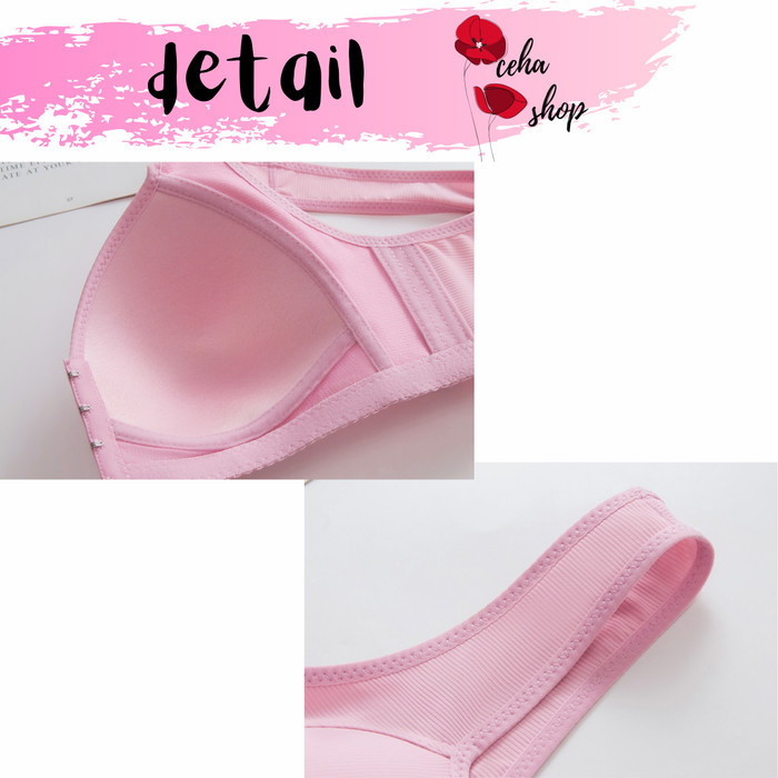 ✨LARIS✨ -Bra Buka Depan BH Kait Depan Front Closure Bra Jumbo Besar Dalaman - Ungu, 40