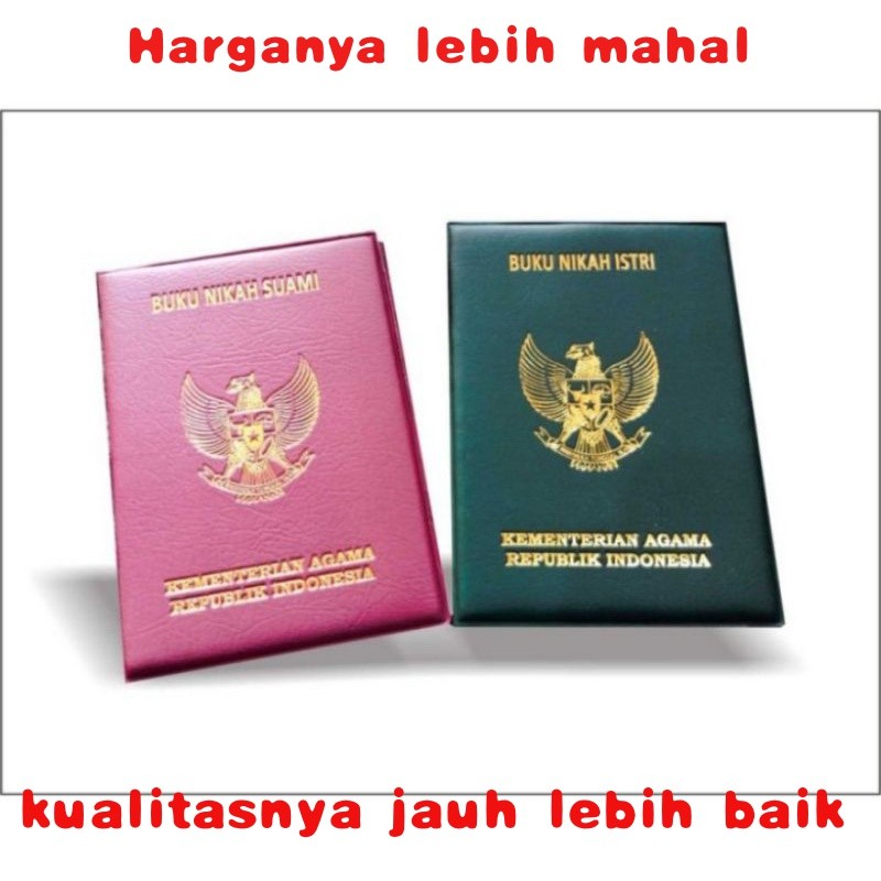 

Tahan lama、 Sampul Buku Nikah Hard Cover - Hijau Merah
