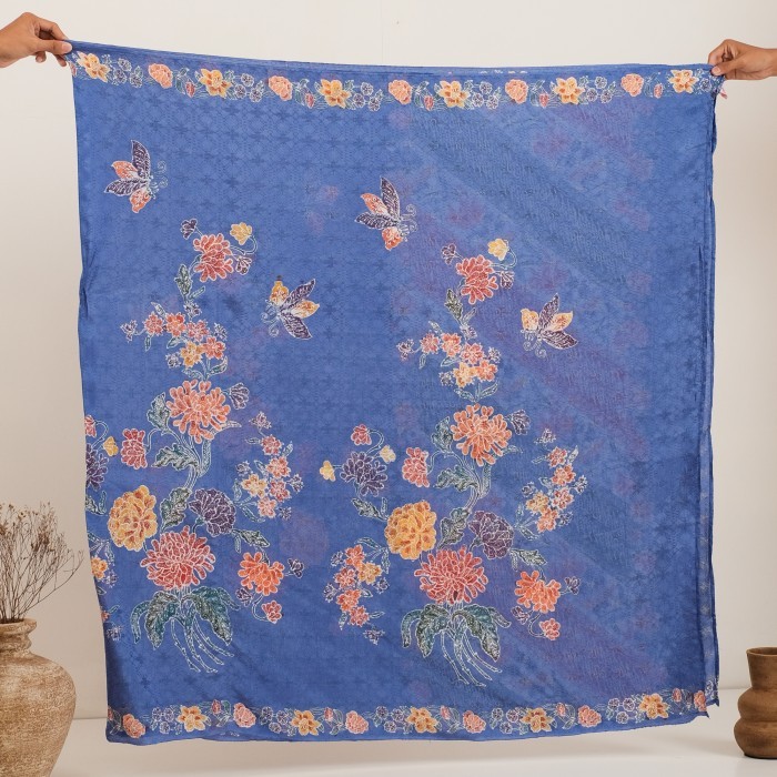 ✨NEW✨ -Kain Sarung Batik Encim Kombinasi Meradelima Viscose - Biru- 1.2.23