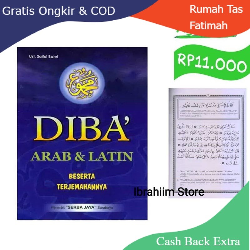 Promo BUKU DIBA ARAB DAN LATIN BESERTA TERJEMAHAN LENGKAP By Rumah Tas Fatimah