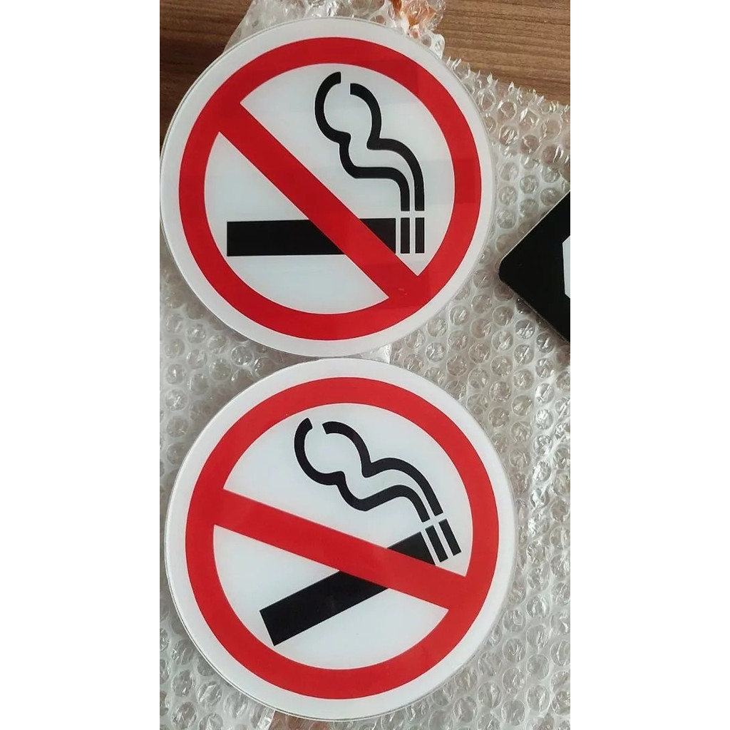 

Papan Akrilik Logo Dilarang Merokok | Sign Label Acrylic No Smoking Logo Bulat Tinggal Tempel