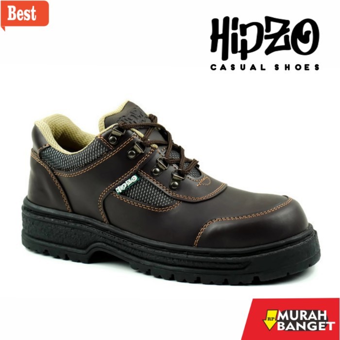 Rekomendasi sepatu anak Sepatu Kerja Pria Hipzo Sepatu safety Hipzo Original Fashion Terbaru - Tan, 