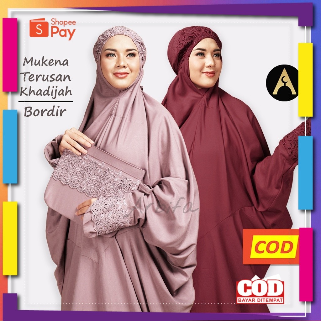 [PREMIUM ORIGINAL] Arbifa | Mukena Terusan Khodijah Jumbo Dewasa Katun Siti Khadijah Syahrini Full B