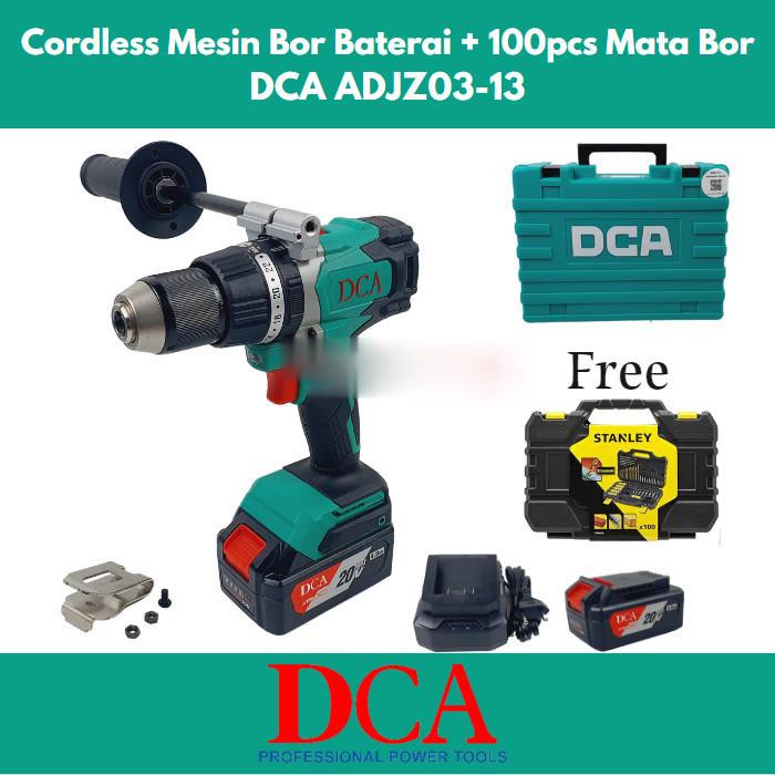 DCA ADJZ03-13 cordless brushless hammer drill + aksessories set - SMTA