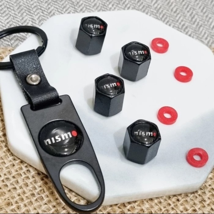 Tutup Pentil Nismo + Gantungan Kunci Nissan Nismo Penutup Pentil Ban