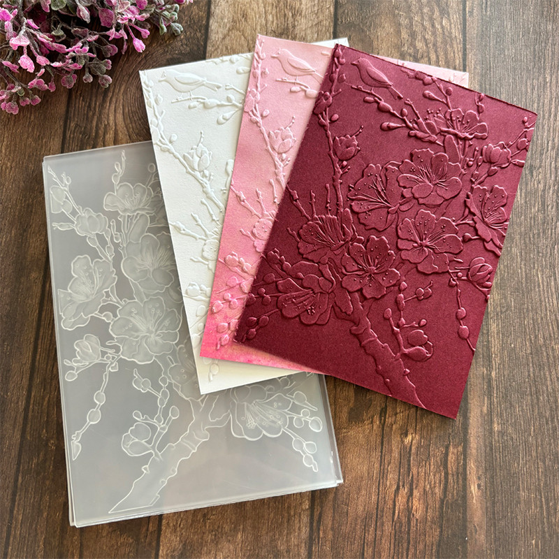 

Flower, Bird, Plum Blossom Pictories-3d Embossed Relief Folder And Mold For Diy Making Greeting Cards, Paper Scrapbooks, Stamp F