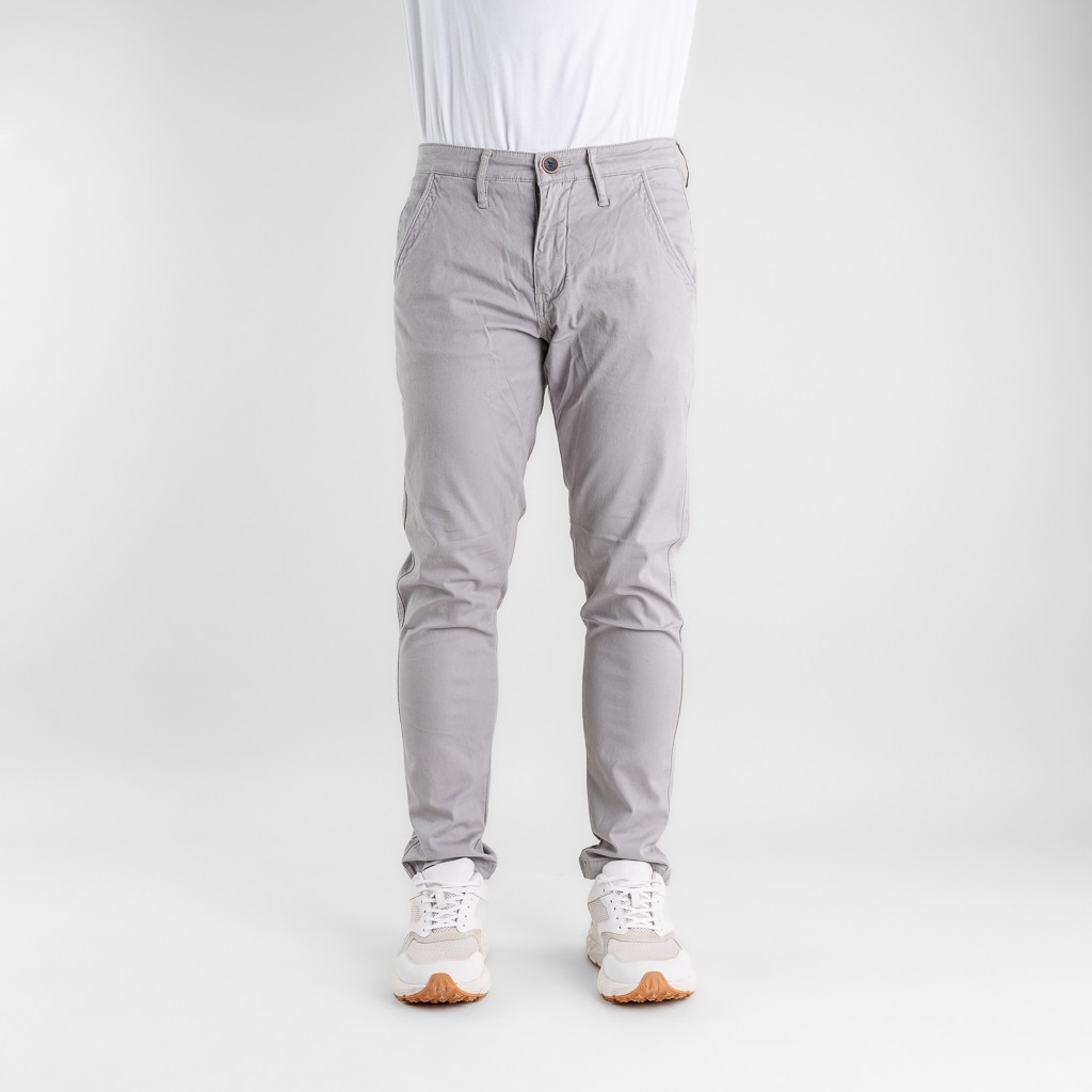 Oxygen Denim 706S Prime C Chino Pants Slim Fit Stretch - Light Grey (3313)