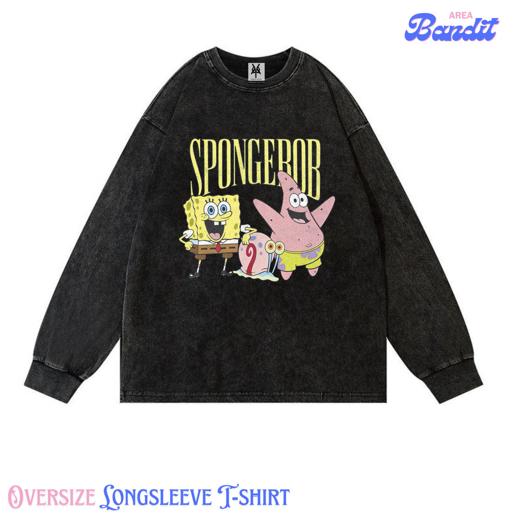 Bandit Area "Spongebob Patrick Garry" Oversize Longsleeve T-shirt Vintage tee