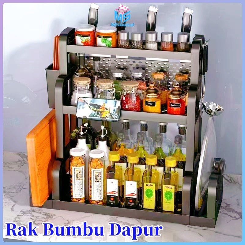 【COD】Rak Bumbu Serbaguna Dapur 3 Tingkat /Rak Rempah/Rak Bumbu Dapur/Rak Botol Bumbu Dapur/Rak Penyi