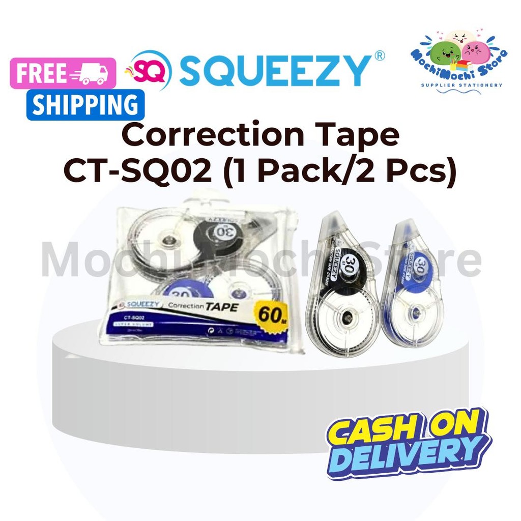 

Correction Tape CT-SQ02 Ukuran 60m | Correction Tape Set 60m Candy | CORTAPE | Pita Koreksi | Tipex Roll Tip-Ex 60M