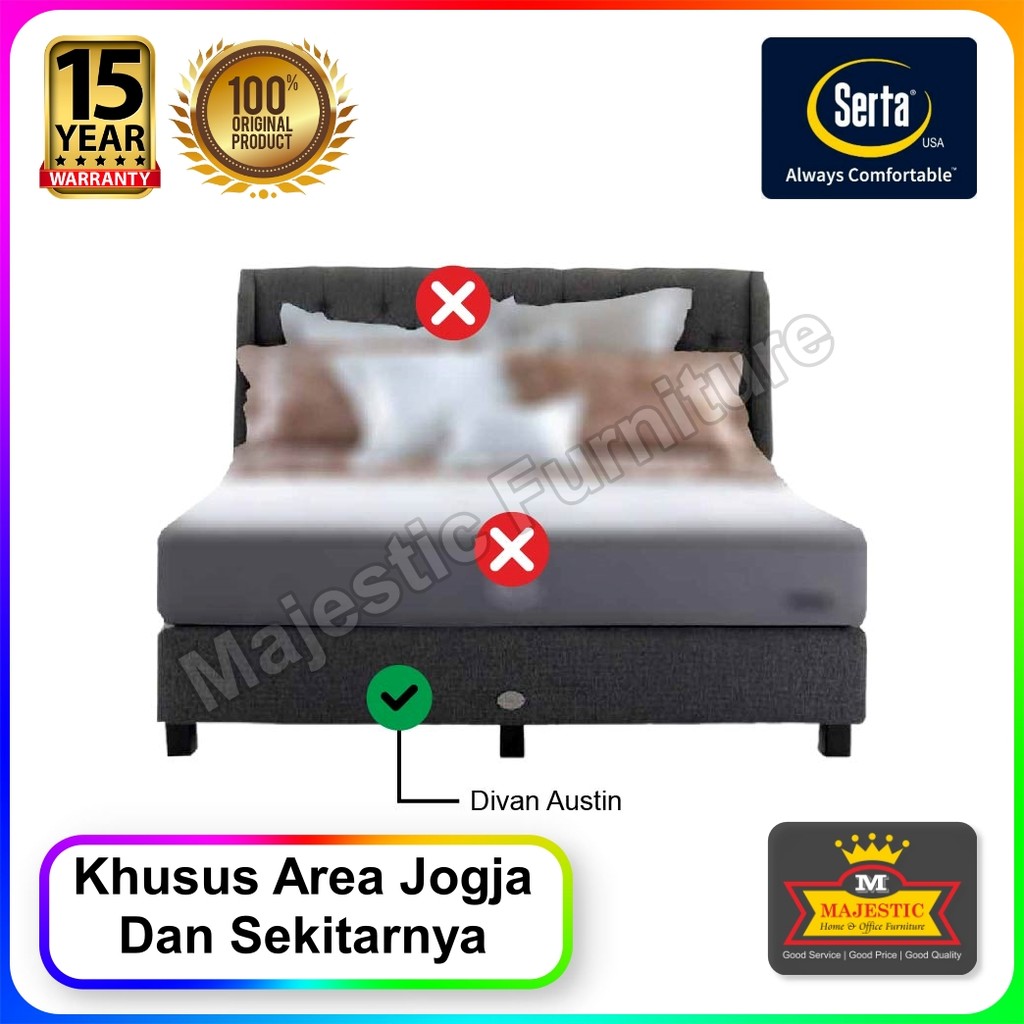 Divan Serta Austin - 100/120/160/180/200 - Jogja (Tinggi Divan 34 cm, Tinggi Kaki 10 cm)