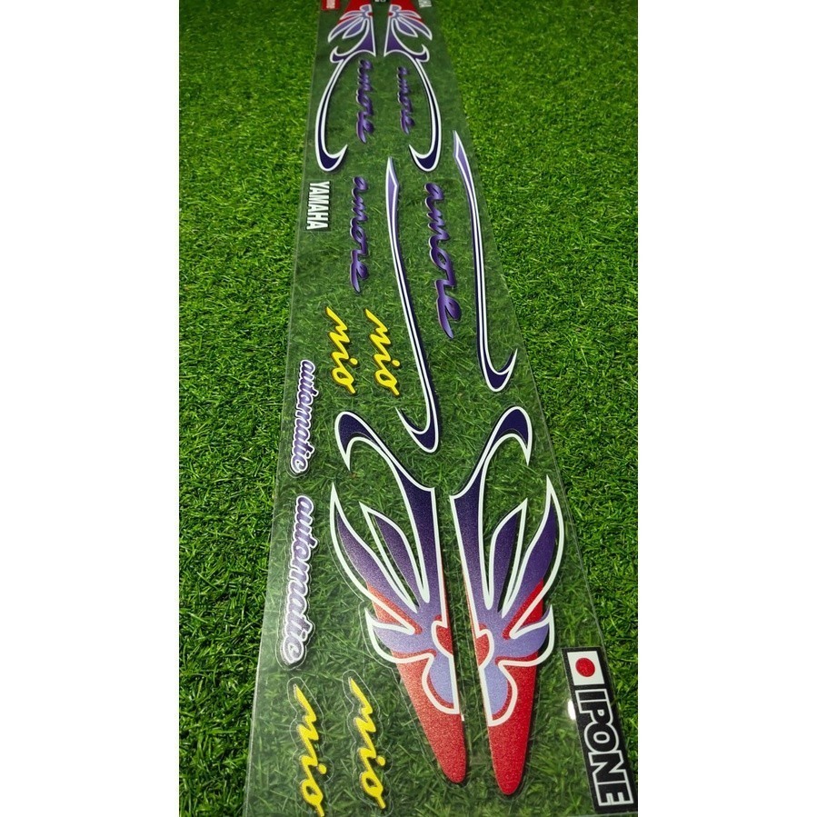 Striping Transparan Mio Sporty List Variasi Sticker Violet Merah