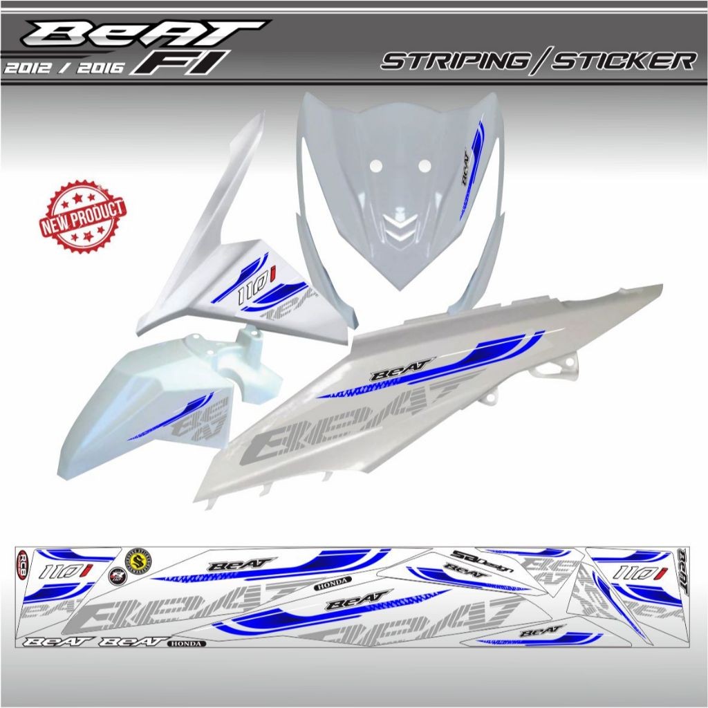 STRIPING STIKER VARIASI HONDA BEAT FI 2013 - 2015 2016 / STIKER BEAT FI MOTIF KEREN