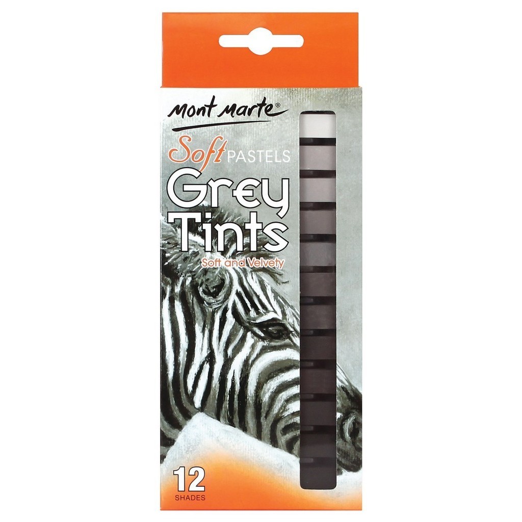 

Mont Marte Soft Pastels Grey Tints 12 Shades Velvety Monochrome Series