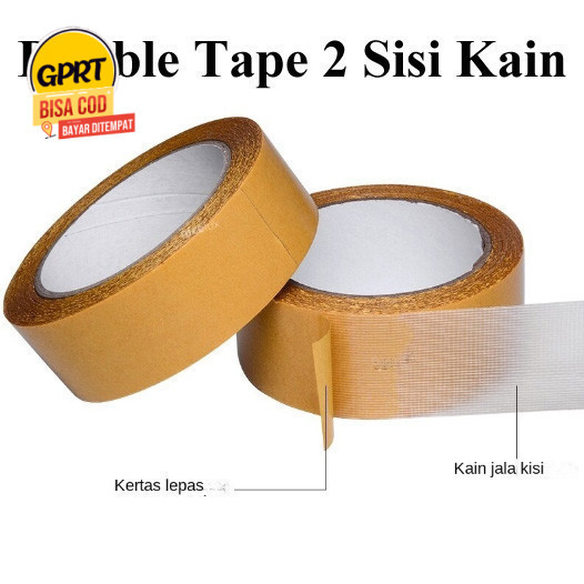 

GPRT Double Tape Kain 2 Sisi L2cm P 3m 5m 10m Fiber Solatip Lakban Kain Kuat Lakban Serat Fiber