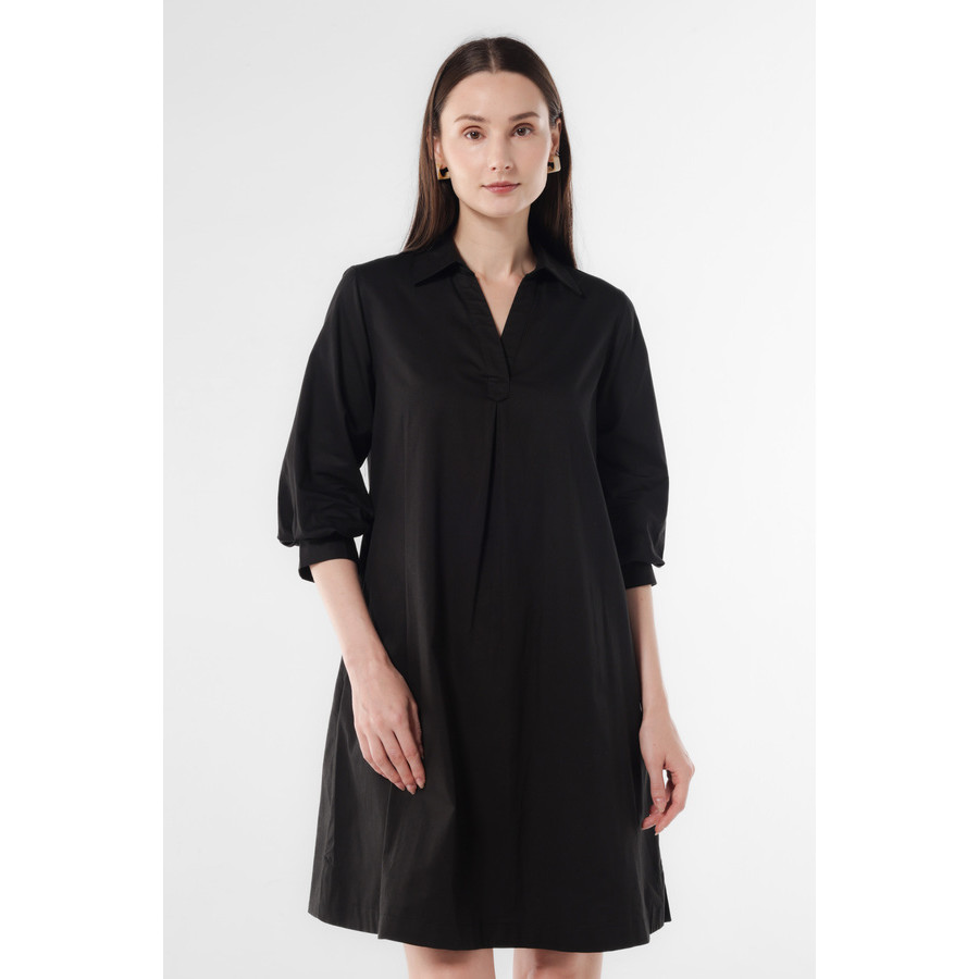 MINIMAL - Oussa - Dress Lengan Balon Wanita - Black