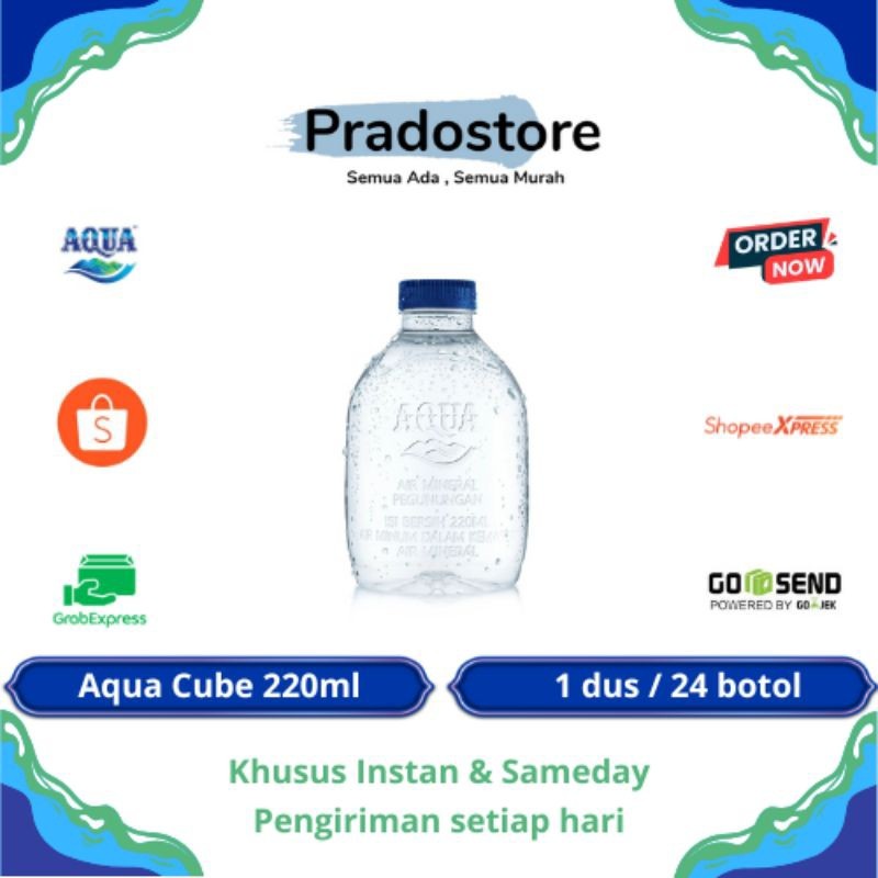 

Aqua Air Mineral Dalam Kemasan Cube 220ml [1 Dus/ 24 Botol]