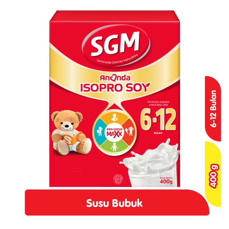 

SGM Ananda Soya 2 | SGM Eksplor ISOPRO SOY 1+ | Susu Formula Bayi 6-12 Bulan 400 g