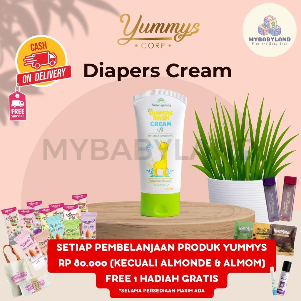 Yummys Baby Diaper Rash Cream Baby | Perawatan Kulit Bayi Sensitif untuk Ruam, Iritasi, & Biang Keri