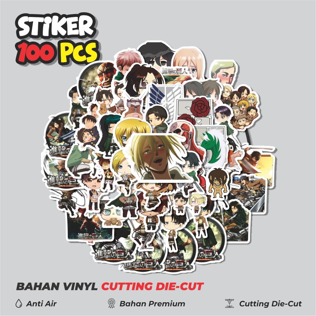 

Terbaru! 50 pcs Stiker Anime Attack on Titan Dekorasi Lucu Kreatif untuk Notebook, Skateboard, HP