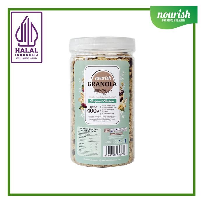 

[[Promo]] Nourish Granola Original Cashew - Kacang Mede (Bebas Kolesterol, Tinggi Serat, Vegan) 400gr - 400 gr