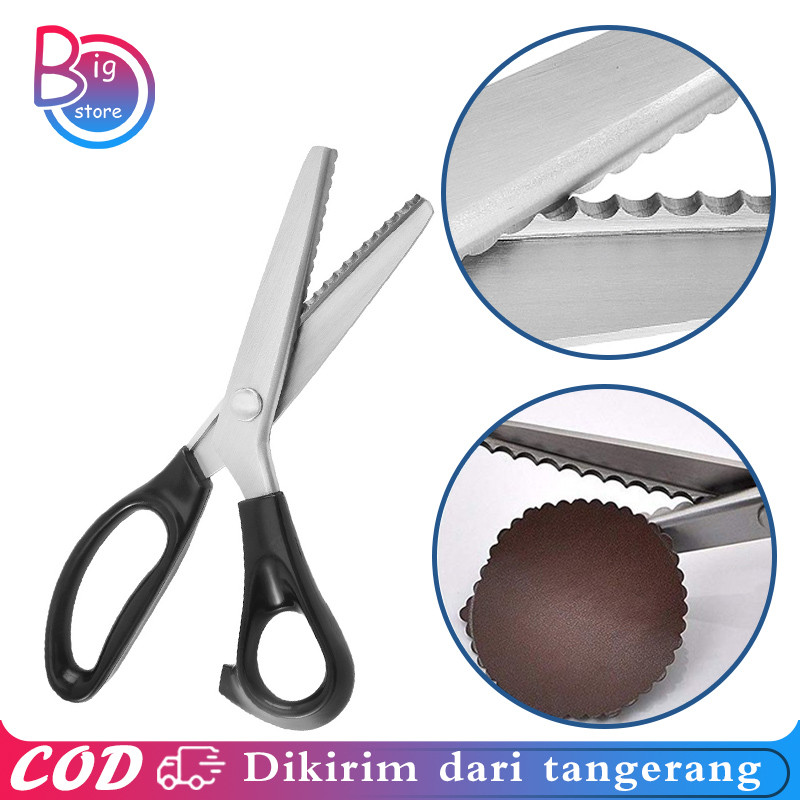 

Gunting Kain Penjahit Gunting Zigzag Kain 9" Gunting Pola Gelombang Stainless Steal Plastic Handle