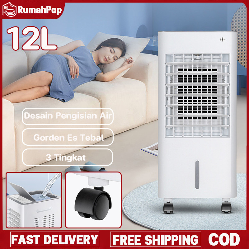 Air Cooler Portable 12L/ Kipas AC Duduk Untuk Kamar/Kipas AC Rumahan Dengan Kontrol Kecepatan Tiga K