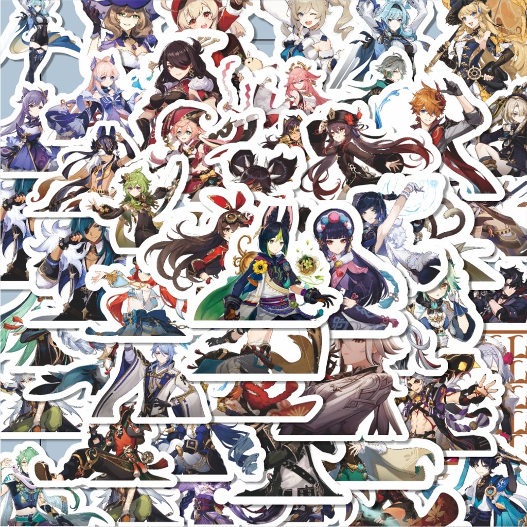 

Terbaru! 50 pcs Stiker Anime Full Genshin Impact Versi 1 Dekorasi Lucu Kreatif untuk Notebook, Skateboard, HP