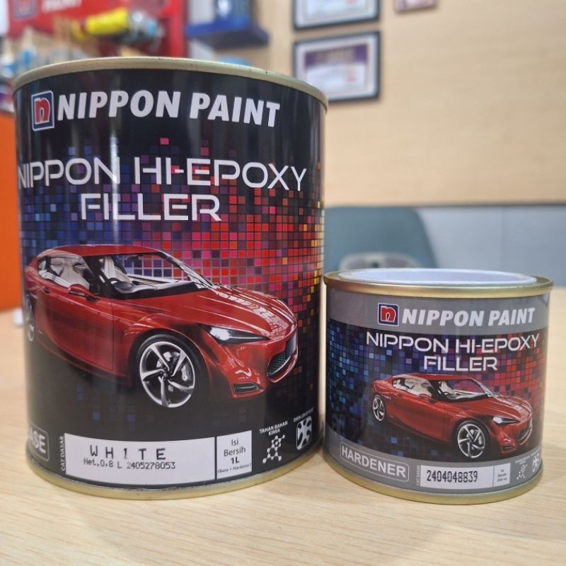 Nippon Hi Epoxy Filler 2 Komponen 1kg / Hi-Epoxy / Cat Epoxy Dasar Mobil