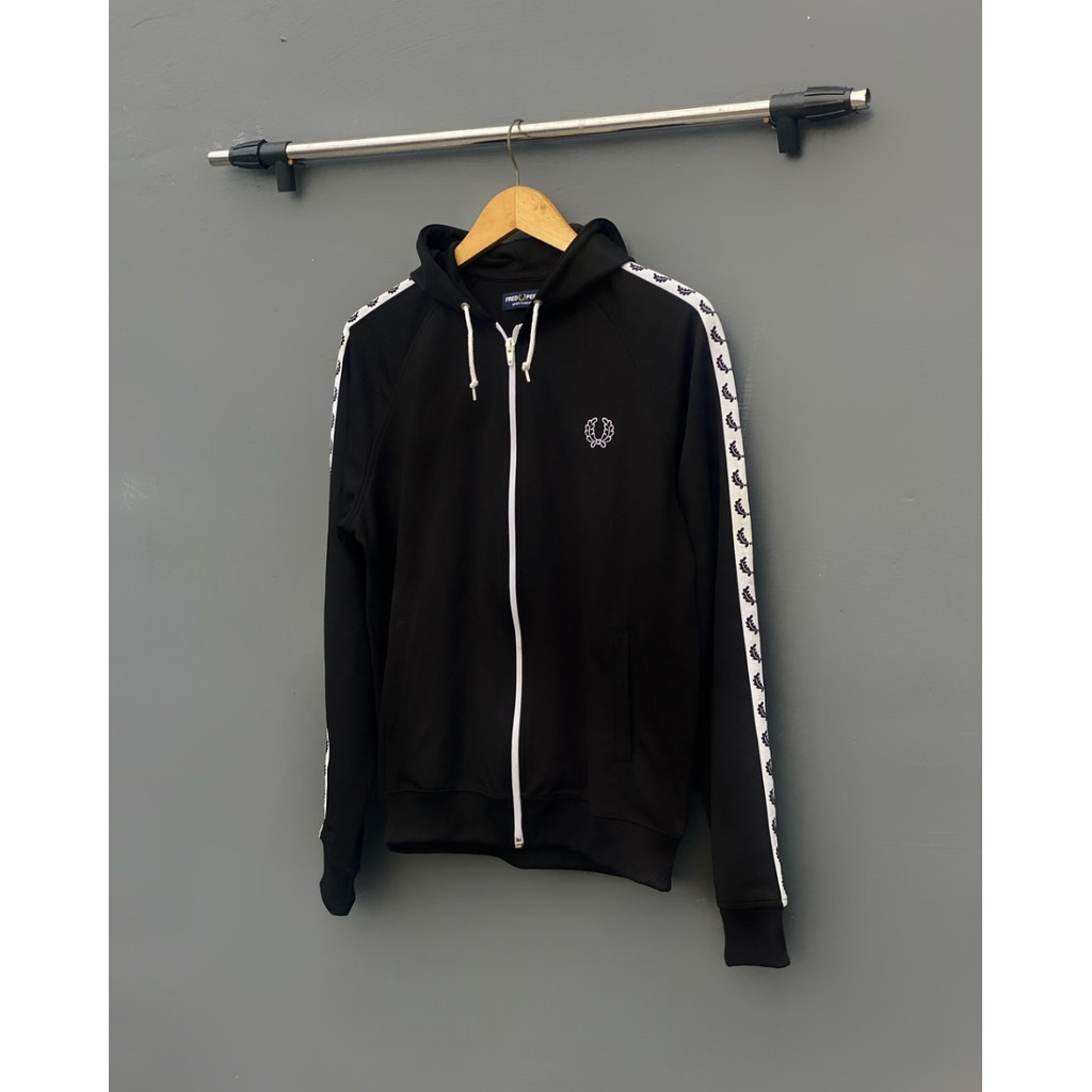 ZIPPER HOODIE TRACKTOP HITAM JAKET ATASAN PRIA WANITA FP CASUAL LOGO BORDIR DISTRO BRANDED UNISEX