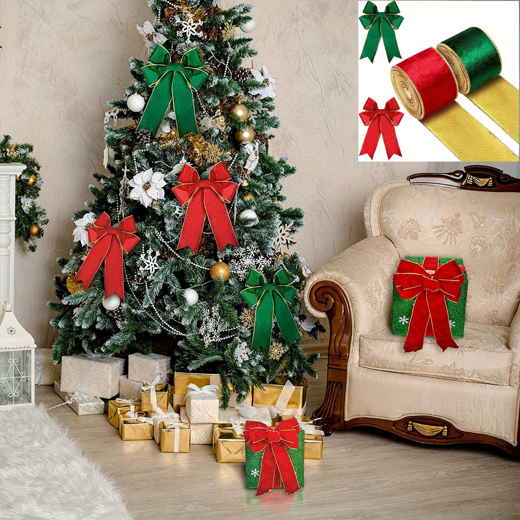 

ACC219 Aksesoris Pita Roll (6.4cm*5 Yard) Polyester Lis Pinggiran Glitter Manik Ornamen Pohon Natal Hiasan Mainan Dekorasi Merry Christmas