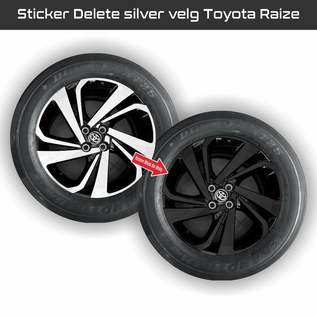 Sticker delete silver velg toyota Raize R17 (harga untuk 5velg)