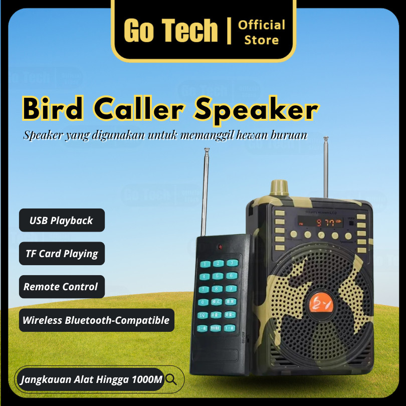 NEW Go Tech - Bird Caller Speaker Impor MP3 Speaker Buruan Bluetooth/Pemanggil Buruan 48W Di