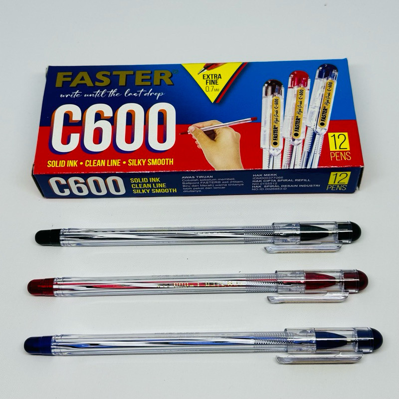 

[LW] Pulpen/Pen Hitam Faster C600 0.7mm
