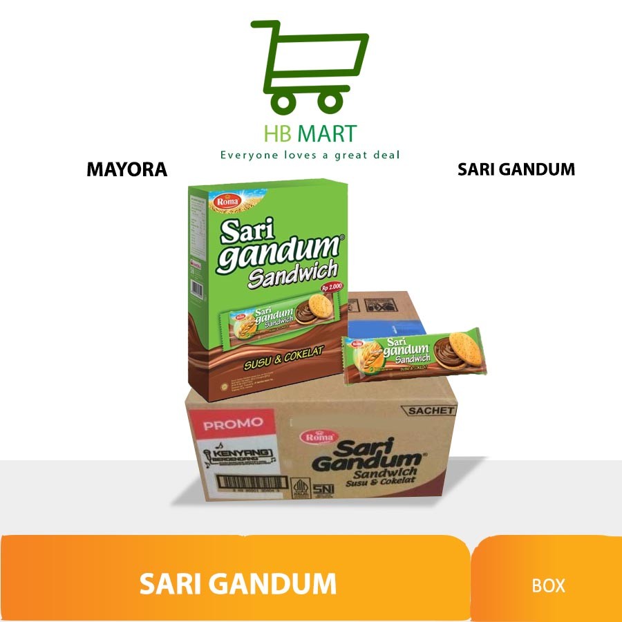 

ROMA SARI GANDUM BOX SANDWICH SUSU & COKELAT - ( 1 DUS ISI 10 BOX )