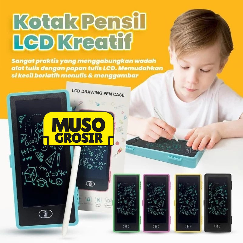 

MUSO | Kotak Pensil LCD JUMBO DRAWING Case Besar [ BIG ] LCD Writing TABLET CASE PENCIL Drawing Box Case Ukuran Besar Pencil Drawing Pad Edukasi 2in1