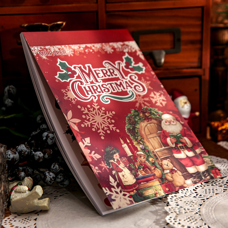 

JIANQI 20pcs large size Retro gift Series Stickers Book Merry Santa Claus Cute Junk Journaling Decor Scrapbook Sticker