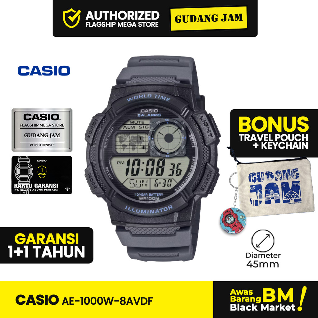 Jam Tangan Casio Pria AE-1000W-8AVDF AE-1000W-8A AE-1000W AE 1000W Digital