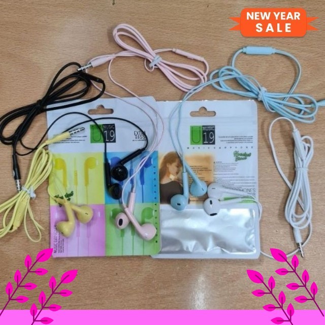 HANDSFREE HEADSET U19 PACKING PLASTIK MACARON HEADSET HANDSFREE U19