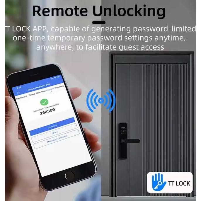 

Bermat Smart Door Lock Handle Access Control Door Fingerprint sidik jari Kode Password IC Rfid Card Anak Kunci Jaringan Bluetooth Ble Aplikasi TTlock TTHotel bisa buka jarak jauh dengan gateway - Mortise50x50Sale