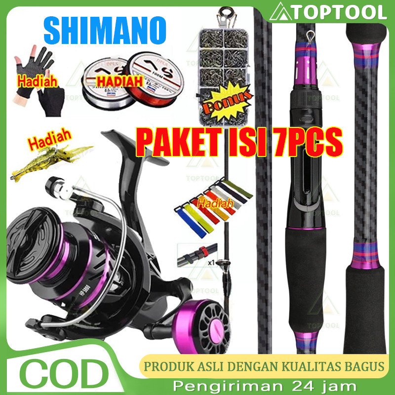SHIMANO Set Pancing 1.8m/2.1m Joran Pancing 1000-7000 Reel Pancing 150M Senar Pancing Umpan Combo pa