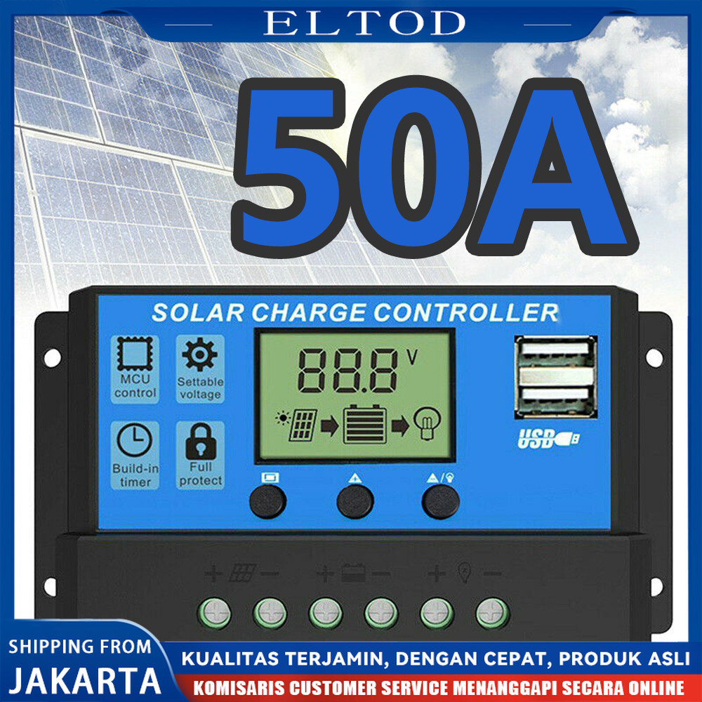 Solar Charge Controller LCD LED Display Solar PWM 12V/24V 50A 60A USB Panel Surya Charge Cell PWM /c