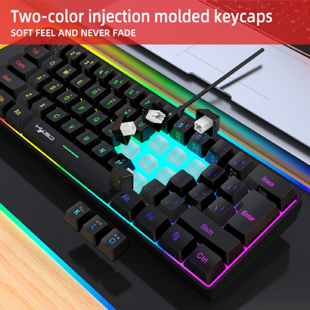 HXSJ V700 Wired Gaming Keyboard 61 KEY RGB